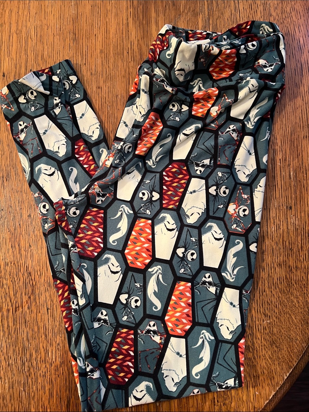 LulaRue Nightmare Before Christmas leggings Tall & Curvy Stretch Jack Geometric